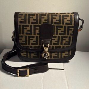 Fendi Tan and Black Crossbody Bag